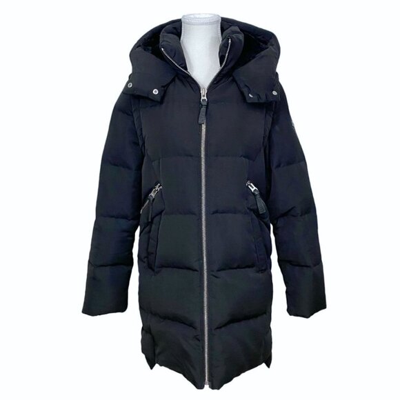 DEREK LAM 10 CROSBY 2 IN 1 BLACK PUFFER FUR HOOD FULL ZIP WINTER COAT & VEST - Picture 2 of 15